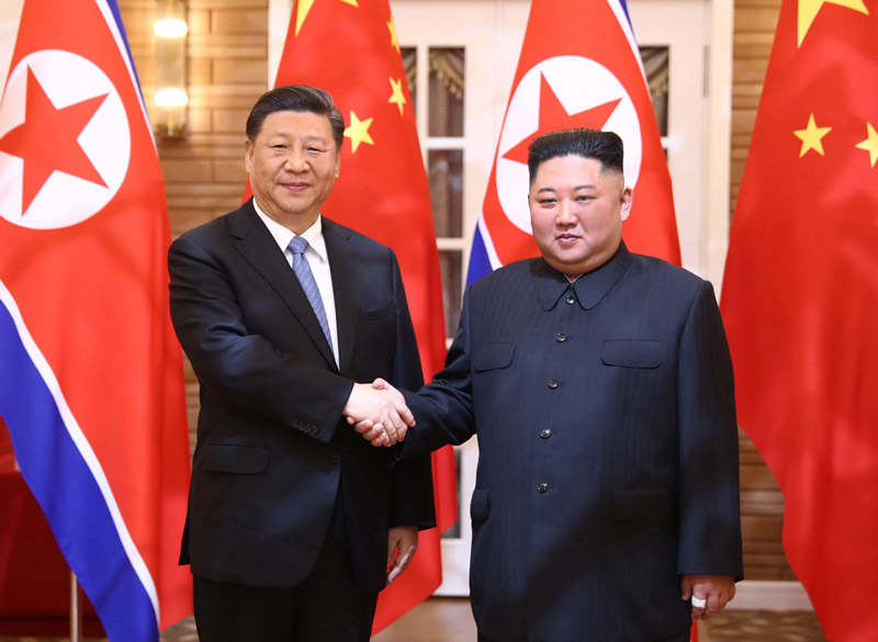 習(xí)近平同朝鮮勞動(dòng)黨委員長、國務(wù)委員會(huì)委員長金正恩舉行會(huì)談